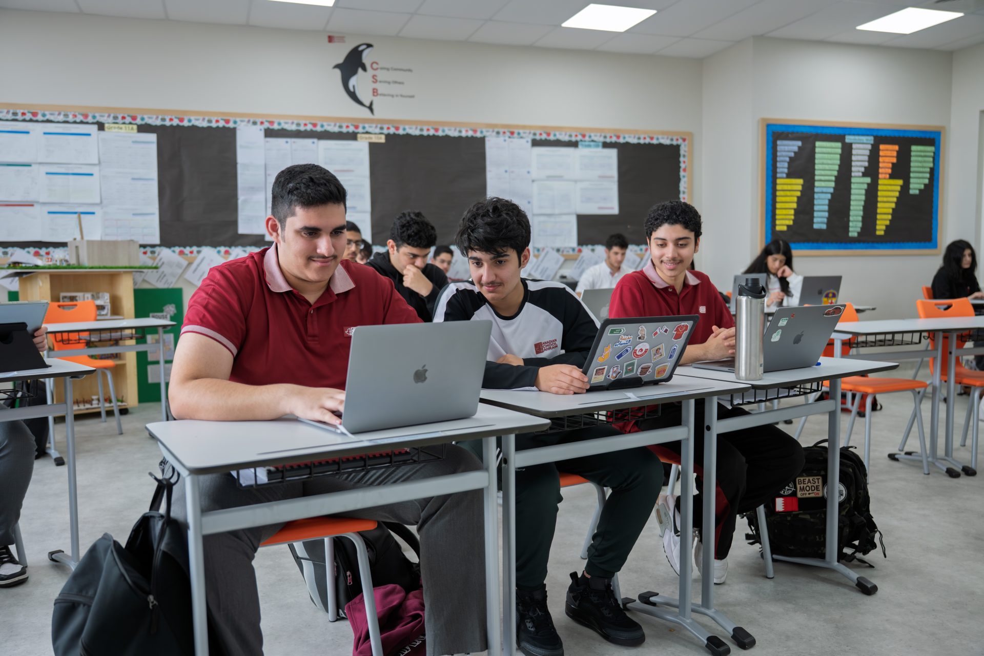 Canadian School Bahrain students in a modern high school setting